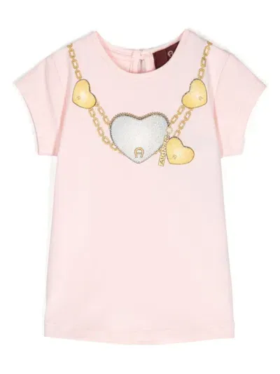 Aigner Babies' Printed T-shirt In Pink