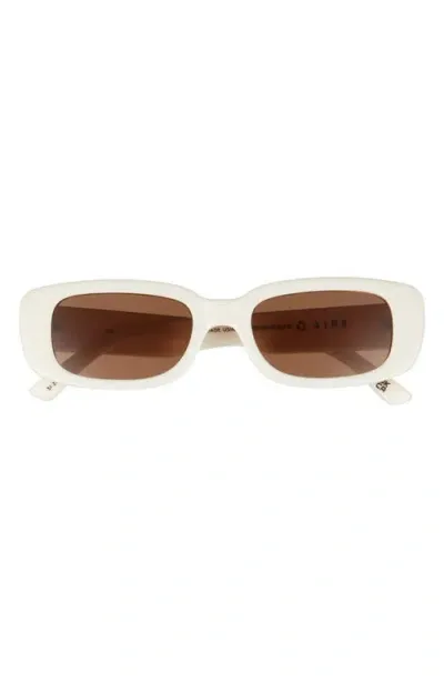 Aire Ceres 51mm Rectangular Sunglasses In Ivory/hazel Tint