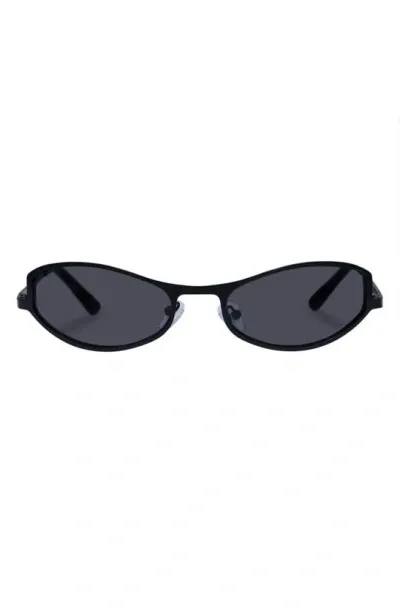 Aire Retrograde 55mm Oval Sunglasses In Matte Black