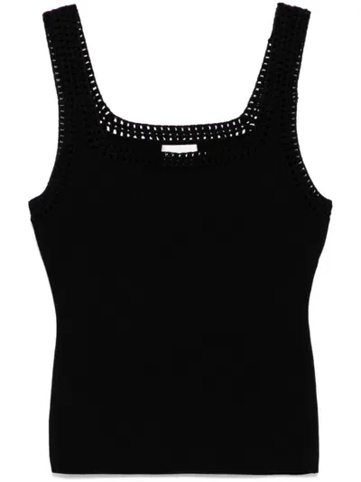 Aje Tazia Crocheted-edge Tank Top In Black