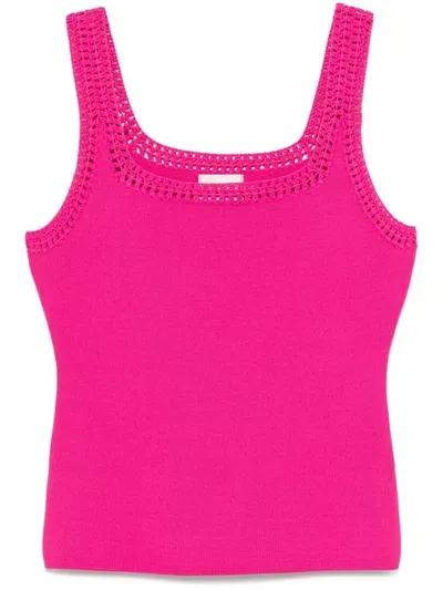 Aje Tazia Crocheted Edge Tank Top In Pink