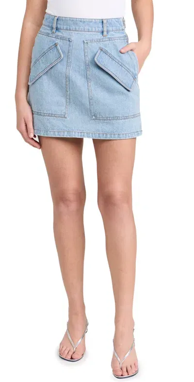 Aknvas Cherry Denim Skirt Sky