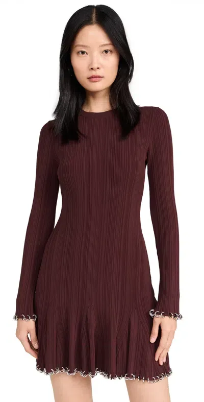 Aknvas Holly Knit Dress With Piercing Details Mahogany