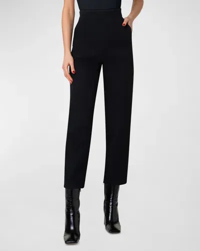 Akris Flynn Straight-leg Cotton Pants In Black