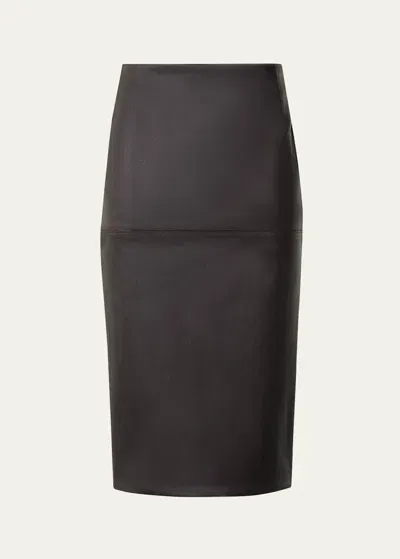 Akris Nappa Leather Pencil Skirt In Mocca