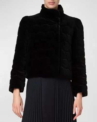 Akris Punto Dot Quilted Techno Crop Puffer Jacket In Black