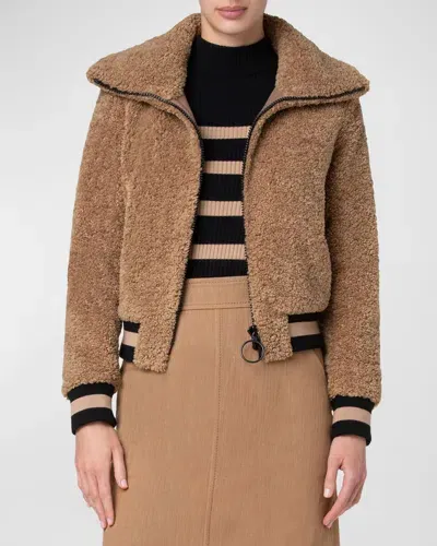 Akris Punto Faux Fur Bomber Jacket In Caramel