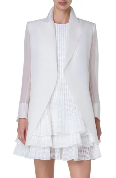 Akris Teodore Silk Gauze Oversize Blazer Jacket In Ecru