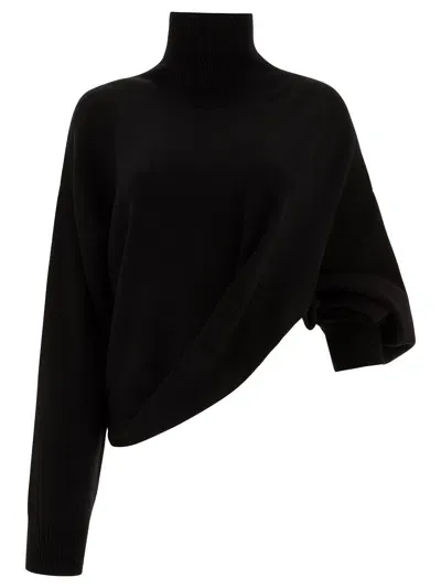 Alaïa Asymmetric Turtleneck Sweater Knitwear In Multicolor