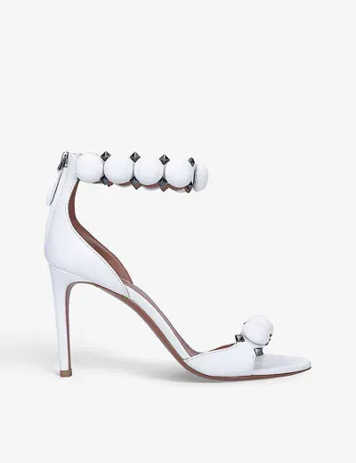 Alaïa Leather Bombe Sandal 90 In White