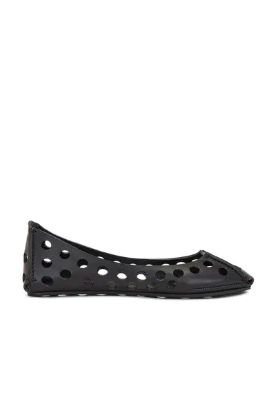 Alaïa Perforated Leather Ballet Flats In Black