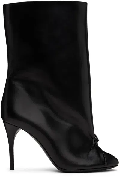 Alaïa Black Decollete Low Boots In 999 - Noir