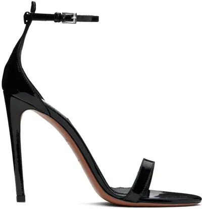 Alaïa Black High Calfskin Heeled Sandals In 999 - Noir