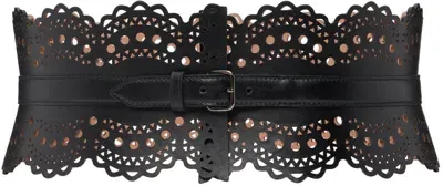 Alaïa Black Openwork Bustier Belt In 999 Black