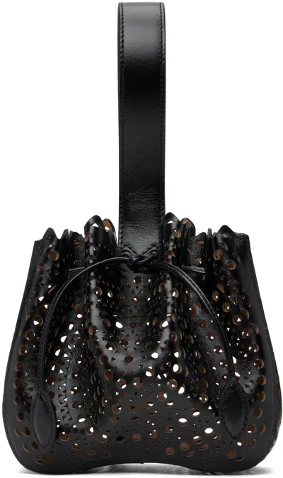 Alaïa Black Rose Marie Bag In 999 - Noir