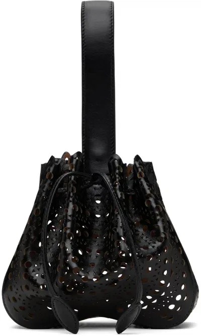 Alaïa Black Rose Marie Bag In 999 - Noir