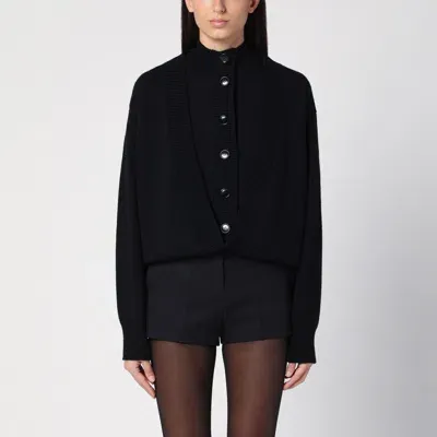 Alaïa Black Wool Folded Cardigan