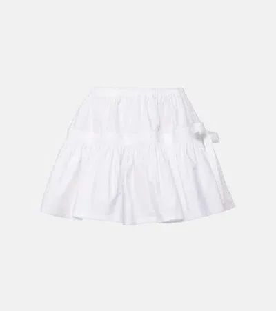 Alaïa Bow-detail Ruffled Miniskirt In White