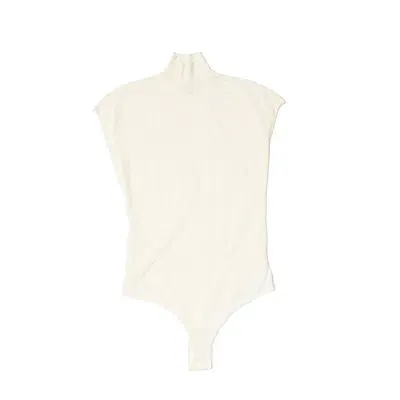 Alaïa Cap Sleeved Knitted Bodysuit In White