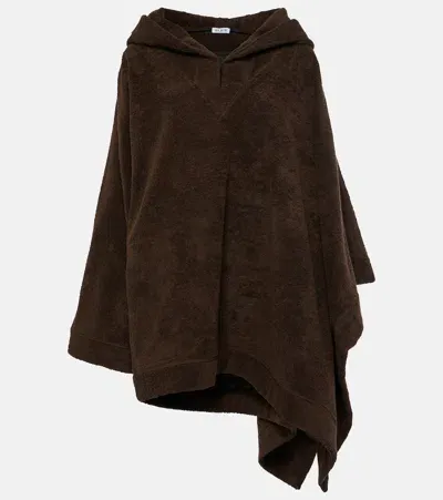 Alaïa Cotton Terry Hoodie In Brown