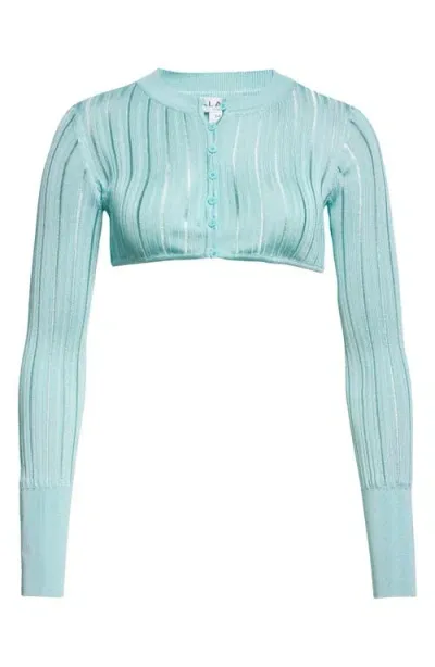 Alaïa Crop Cardigan In Menthe