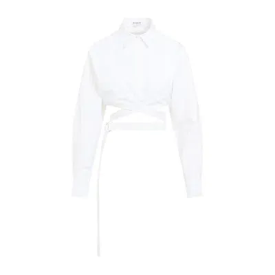 Alaïa Cross Over Poplin Shirt In White