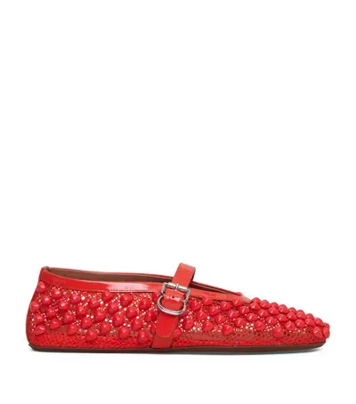 Alaïa Embellished Ballet Flats In Orange