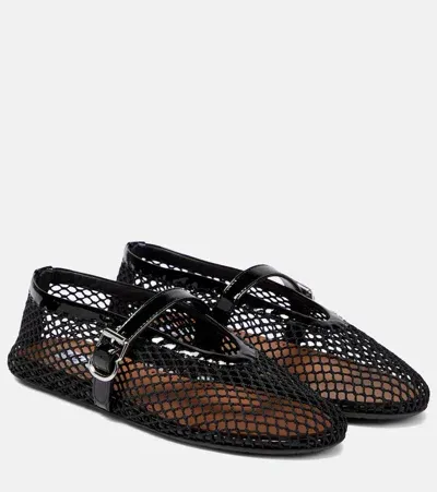 Alaïa Fishnet Ballet Flats In Black