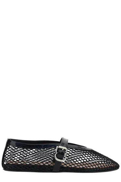 Alaïa Fishnet Ballet Flats In Black