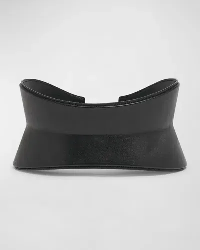 Alaïa Flex Bustier Leather Corset Belt In Noir