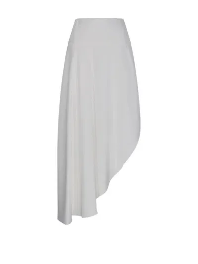 Alaïa Fluid Asymmetric Skirt In White