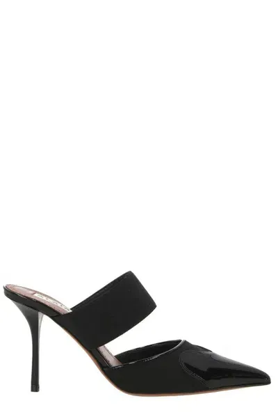 Alaïa Heart Patch Heeled Mules In Black