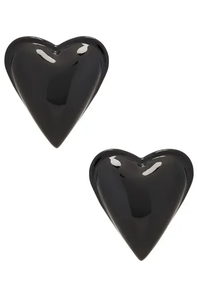 Alaïa Heart Stud Earrings In Noir