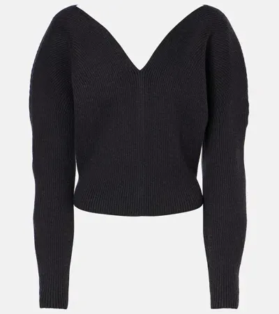 Alaïa Heart Wool-blend Sweater In Black