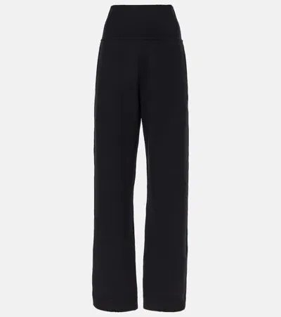 Alaïa High-rise Wool-blend Straight Pants In Black