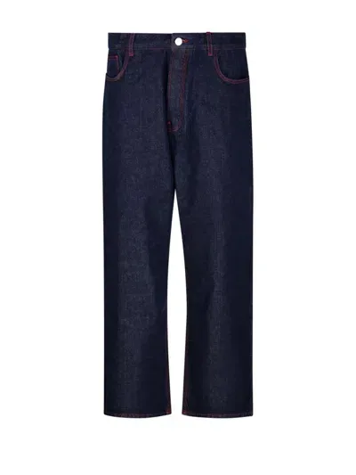 Alaïa Knit Band Denim Jeans In Blue