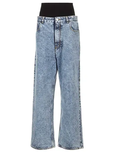 Alaïa Knit Band Jeans In Blue