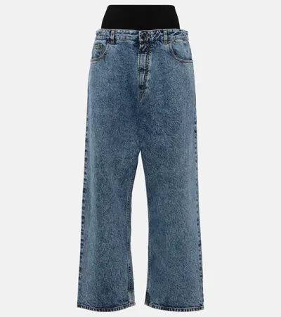 Alaïa Knit Band Jeans In Navy