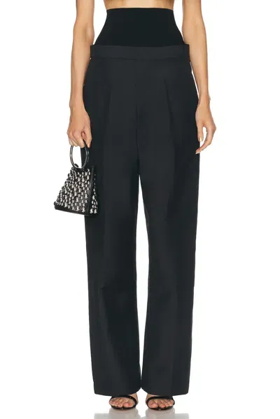 Alaïa Knit Band Tailored Trouser In Gris Fonce