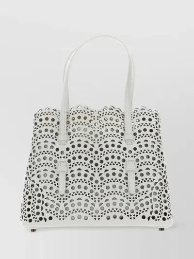 Alaïa Laser-cut Cross-body Bag Top Handles In White