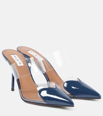 Alaïa Le Caur 90 Mules In Blue