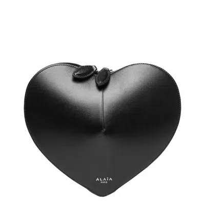 Alaïa Le Coeur Black Leather Crossbody Bag