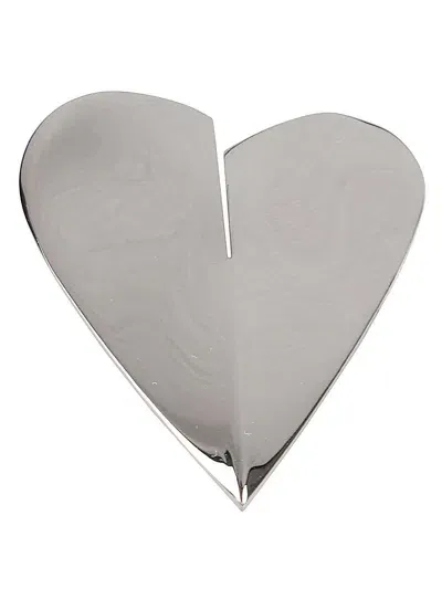 Alaïa Le Coeur Heart-shaped Polished Earrings In Metallic