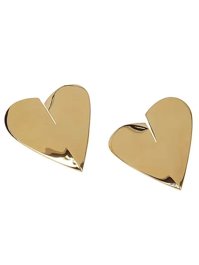 Alaïa Le Coeur Heart-shaped Polished Earrings In Golden