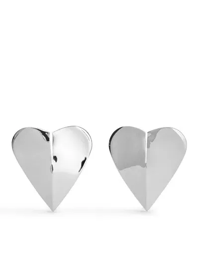 Alaïa Le Cœur Torn Earrings In Metallic