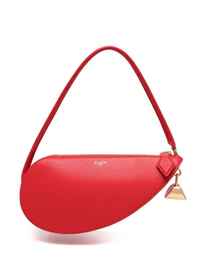 Alaïa Alaia Le Demi Coeur Small Leather Shoulder Bag In Rouge Vif