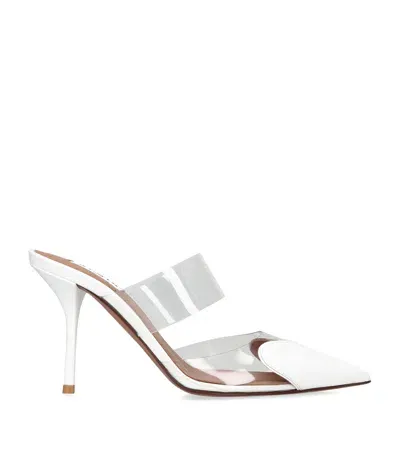 Alaïa Leather Coeur Mules 90 In White