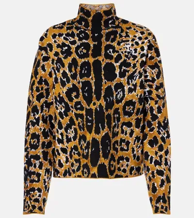 Alaïa Leopard Jacquard Sweater In Brown