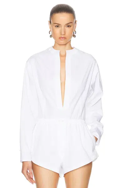 Alaïa Long Sleeve Bodysuit In Blanc