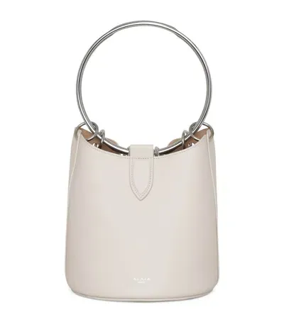 Alaïa Medium Leather Ring Bucket Bag In Ivory